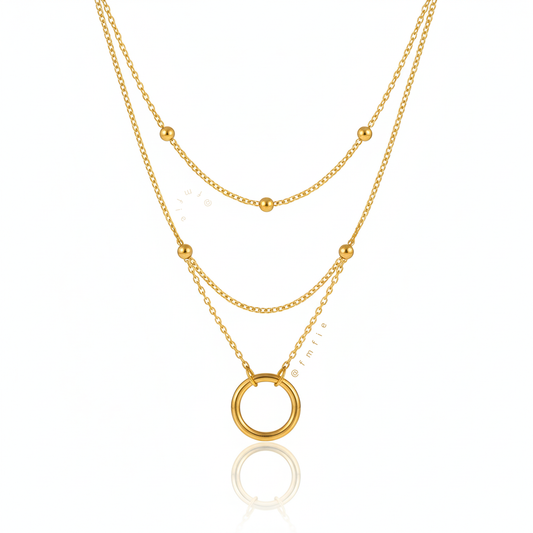 Aimilia - Layered Chain Hoop Pendant Necklace