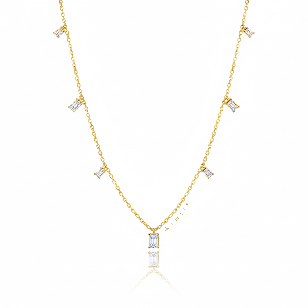 Den -  Stoned Geometric Necklace