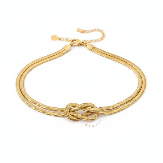 Natalia - Knotted Chain Layered Necklace