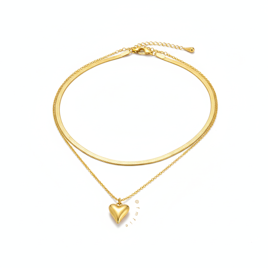 Emma - Heart Layered Necklace
