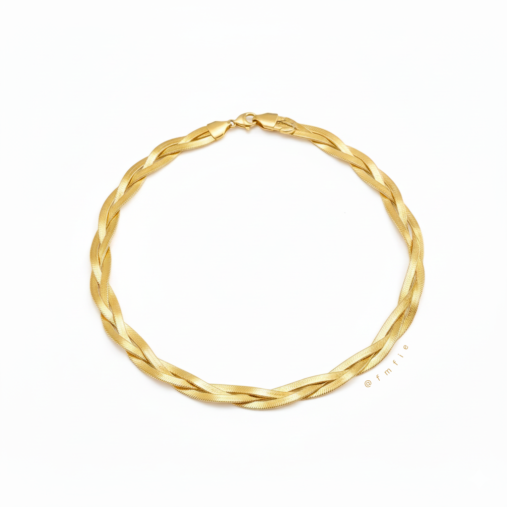 Elyna - Thick Snake Chain Triple Strand Necklace