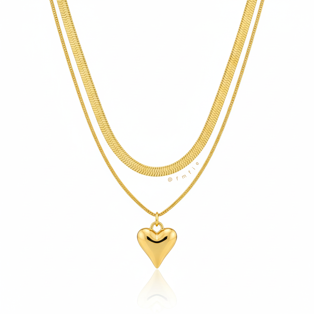 Emma - Heart Layered Necklace