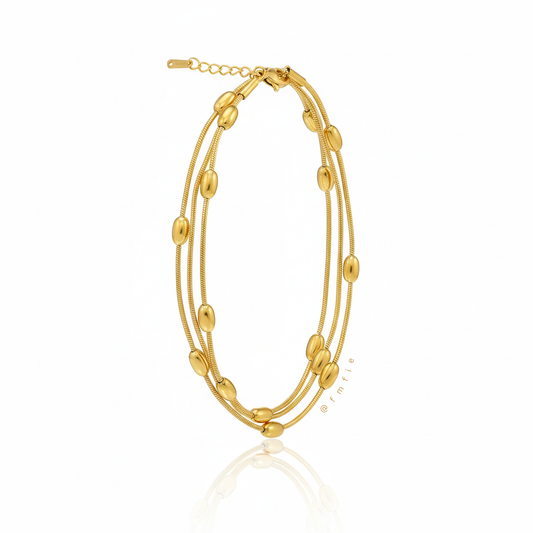 Yumi - Triple Strand Necklace Wraparound Bracelet