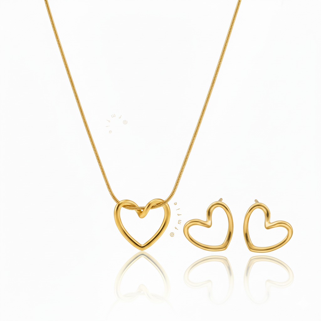 Natalia - Hollow Heart Necklace Set