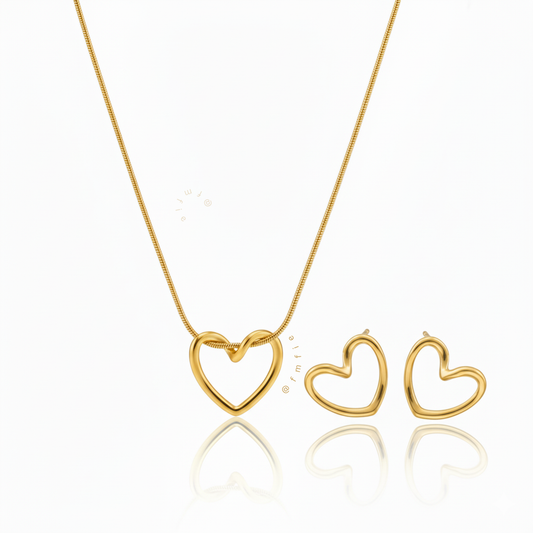 Natalia - Hollow Heart Necklace Set